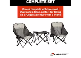 Lippert Campfire 3 piece overlanding chair set, sand/dark grey