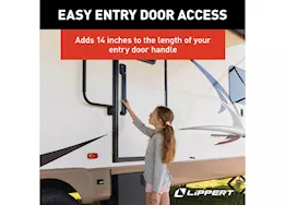 Lippert latchxtend rv door handle extension - does not work on lippert g-glass doors