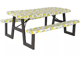 Lippert 3 pc picnic table cover set-lemon toss print