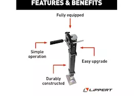 Lippert Univ mount manual landing gear kit 6000#(incl legs/feet/pins/brackets/crank handle & gears)