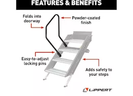 Lippert Entry Assist Handrail for Lippert Generation 3 Solid Step Triple & Quad RV Entry Steps