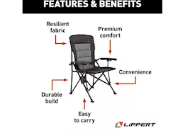 Lippert scout outdoor folding chair, dark grey