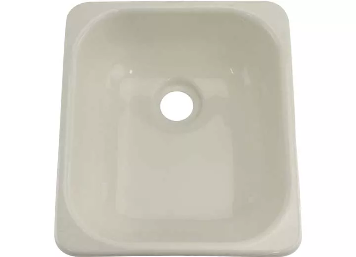 Lippert 13in x 15in outdoor sink; no faucet ledge - parchment