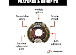 Lippert 12.25in x 5in rh electric brake assembly, 7-bolt; 12000# axle