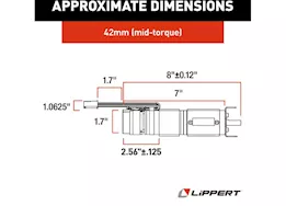 Lippert Motor 42mm in wall slide mid torque w/brake - .276 d-cut