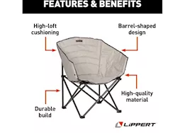 Lippert Campfire padded barrel chair, sand