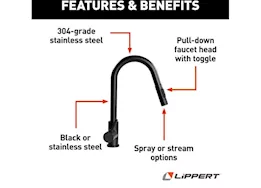 Lippert Bullet pull-down faucet - black matte (retail box)