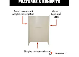 Lippert Bath/Shower Surround - 24"D x 40"W x 58"H, Parchment, Tile