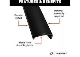 Lippert 76in snap trim screw cover, black (cut to length needed)