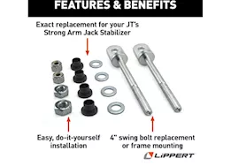 Lippert Jack leg 4in swing bolt kit replacement parts for jt strongarm