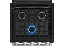 Lippert Furrion 21 in all glass gas range - 2 color led knob - bg with silver handle