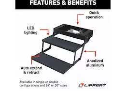 Lippert 24in double tread-lite aluminum step - power