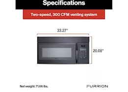 Lippert Furrion 1.5 cu ft otr microwave oven, (black) convection