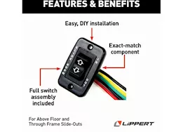 Lippert Black slide-out switch kit (switch, bezel, & harness)