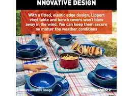 Lippert 3 pc picnic table cover set-plaid print