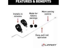 Lippert Pull style manual to crank style manual upgrade kit, black