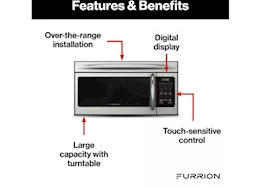 Lippert Furrion 1.5 cu ft otr microwave oven, (black) convection