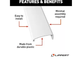 Lippert 76in snap trim screw cover, white (cut to length needed)
