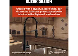 Lippert Coiled pull-down kitchen faucet - black/stainless steel