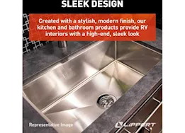 Lippert 27x16x7 single bowl sink; r10 corners; stainless steel 304