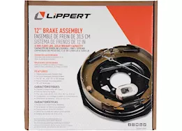 Lippert Forward Self-Adjusting Brake Assembly - 12"x2", Passenger Side, 5-Bolt, 4000-7000 lb. Axle