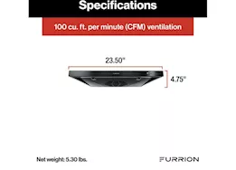 Lippert 12v range hood, ss. deco