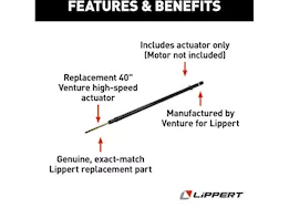 Lippert 40in slide-out room acutator - no motor (venture)