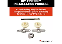 Lippert 2.5 x 2.5 gear pack without roll pins assembly