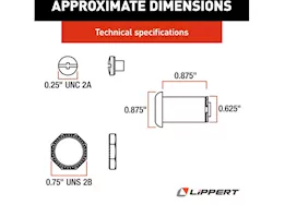 Lippert 7/8in baggage door key lock, chrome (thumb latch)