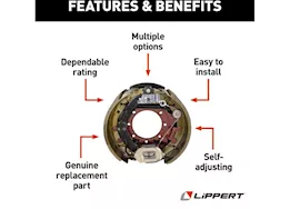 Lippert 12.25in x 5in lh electric brake assembly, 7-bolt; 12000# axle