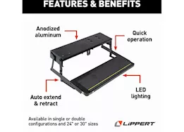 Lippert 30in single tread-lite aluminum power step