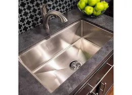 Lippert 27x16x7 single bowl sink; r10 corners; stainless steel 304