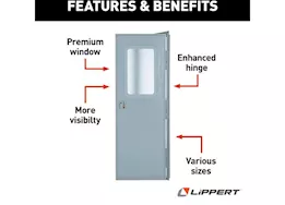 Lippert 8000 Series RH Square Entry Door - White