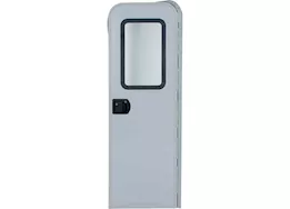 Lippert RV Entry Door - Radius, Right Hand Orientation, 26"W x 72"H, Polar White w/Black Window Frame