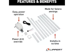 Lippert Manual crank style to power awning conversion kit, white