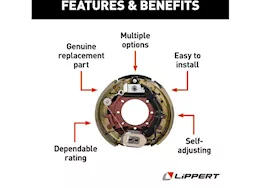 Lippert 12.25in x 3.38in rh electric brake assembly, 7-bolt; 10000lb axle