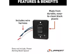 Lippert Power awning switch kit, black