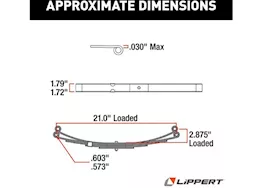 Lippert 3-leaf, double eye spring, 1000lb, 21in, 20.375in, 2.12in, 72-17