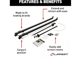 Lippert 1000 series  awning hardware - solera classic standard - am kit - black