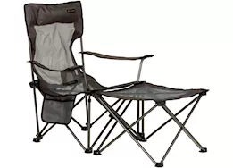 Lippert Campfire 2 position padded recliner with ottoman, dark grey