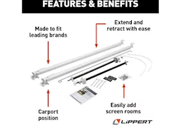 Lippert Universal awning hardware - solera classic standard - am kit - white