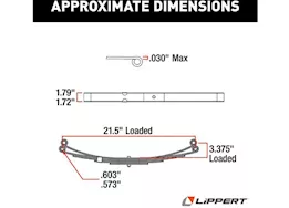 Lippert 4-leaf, double eye spring, 1400lb, 21in, 20.5in, 2.38in, 72-13