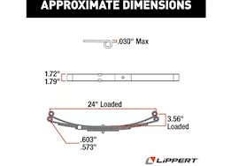 Lippert 3-leaf, double eye spring, 2000lb, 24in, 23.125in, 2.5in, 72-18