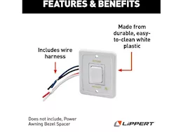 Lippert Power awning switch kit, white