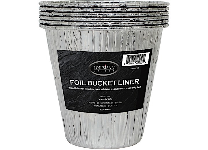 LOUISIANA GRILL DISPOSABLE FOIL GREASE BUCKET LINERS - PACK OF 6