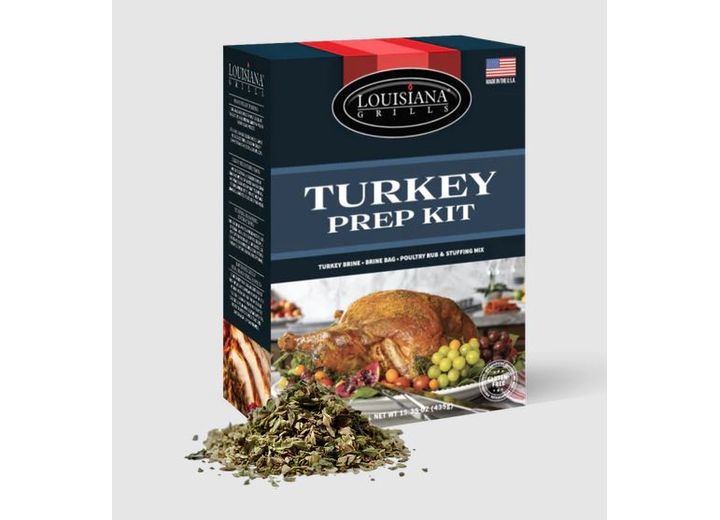 Louisiana Grills Turkey Prep Kit (Turkey Brine, Brine Bag, Poultry Rub, Stuffing Mix)