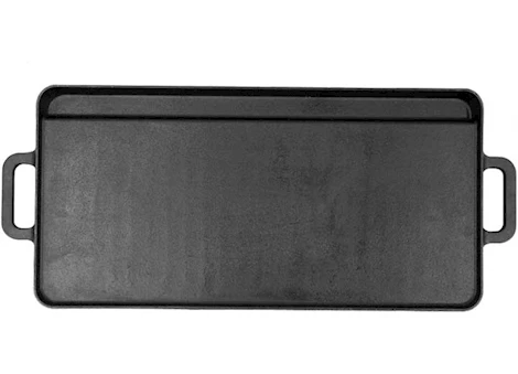 LOUISIANA GRILLS 10 IN. X 20 IN. DUAL SIDED PRE-SEASONED CAST IRON GRIDDLE