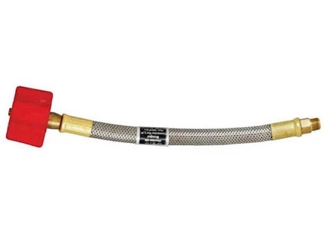 Marshall Excelsior Company High flow thermo pigtail 1/4ininv flare x qcc red stainless steel 24in oal pkgd Main Image