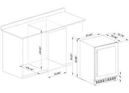 Modern Home Products Premium 24in indoor/outdoor 304 stainless steel refrigerator