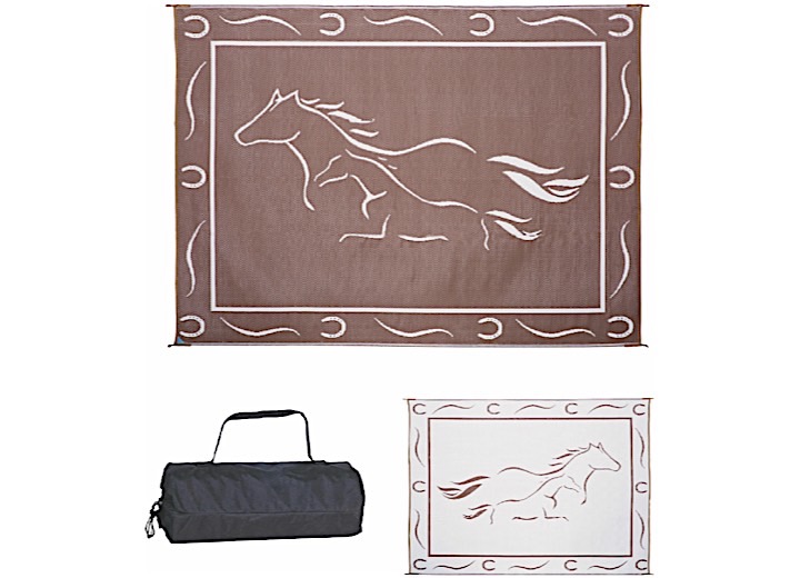 MING’S MARK STYLISH CAMPING 8 FT. X 11 FT. GALLOPING HORSES - BROWN/WHITE